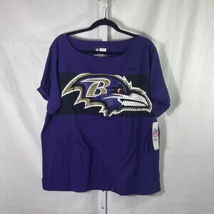 NWT Baltimore Ravens T-shirt  - Womens Size XXL  - Purple/White
